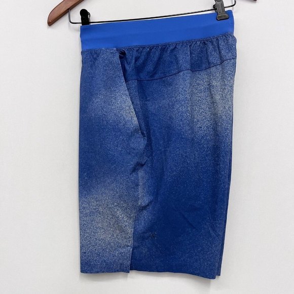 Lululemon Mens T.H.E. Linerless 9.5" Shorts Blue Specks Splatter Drawstring Sz M - Picture 5 of 10